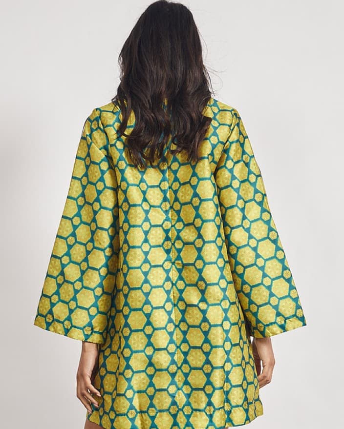 Vibrant Hexagon Print Mini Dress - Image 4