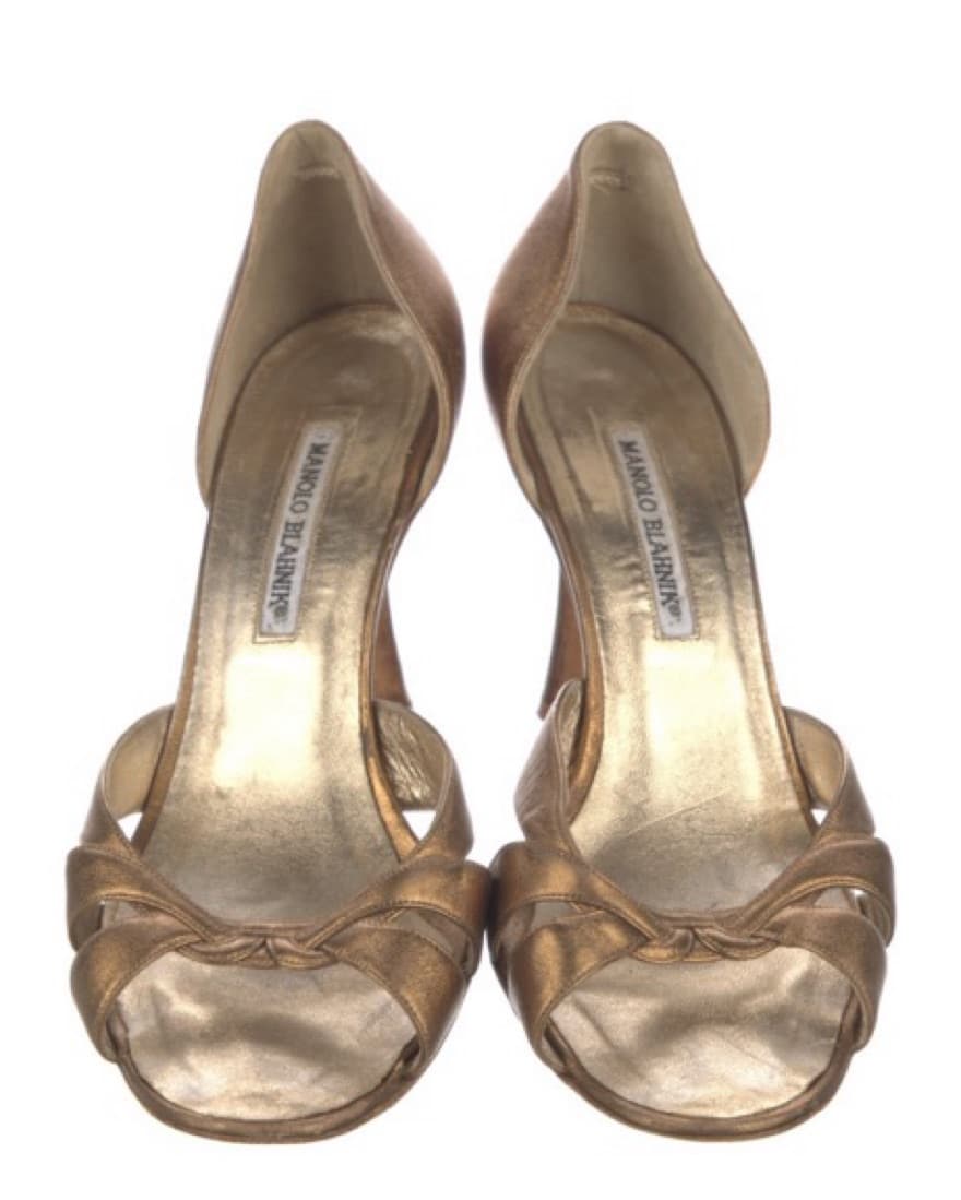 MANOLO BLAHNIK-- Dorsay Gold Heel  - Image 3