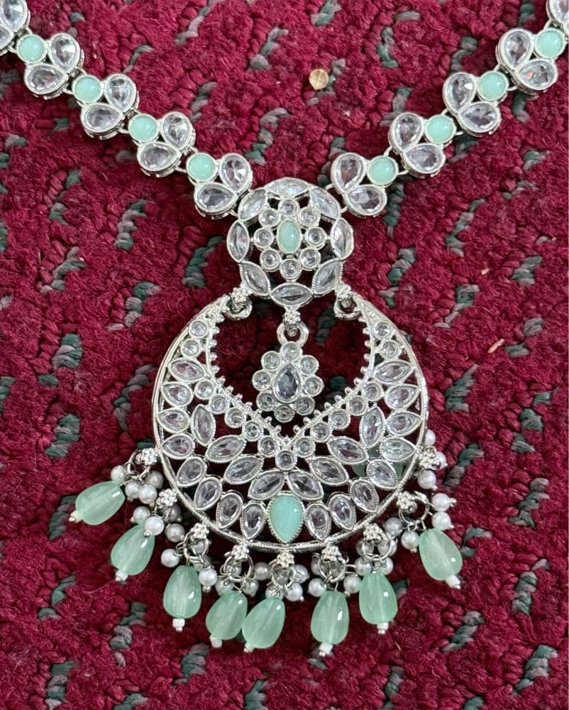 India Teal Bead Statement Set  - Image 4