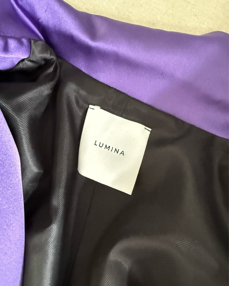 Italian Purple Wrap Blazer Dress - Image 4