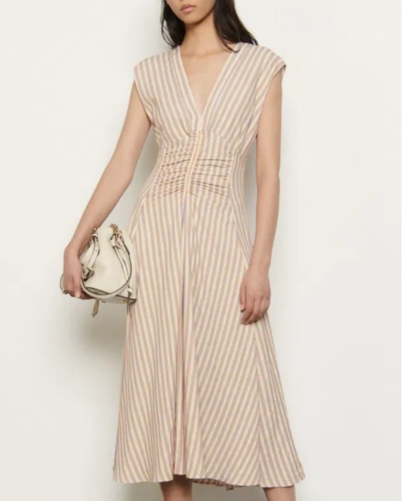 Sandro Striped Midi Dress - Image 1