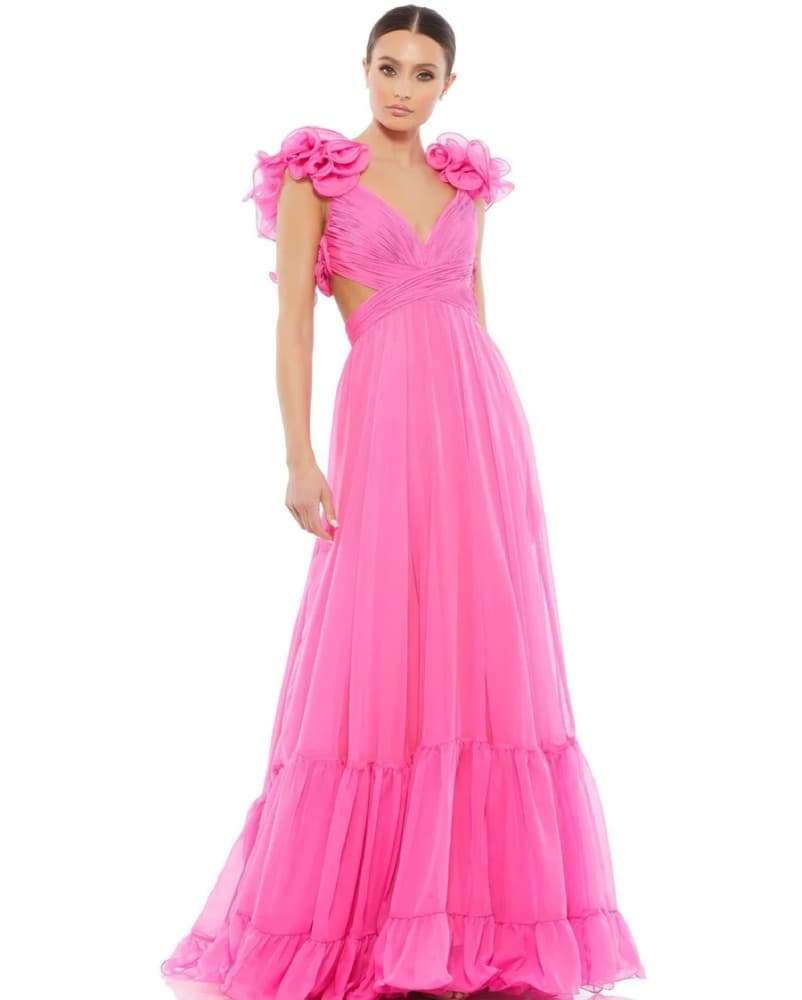 Pink Mac duggal Long Dress Ruffles  - Image 4