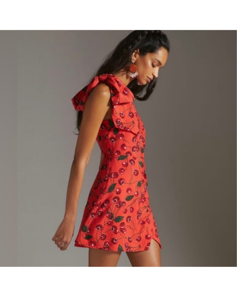 Cherry One-Shoulder Dress (Petite) - Image 3