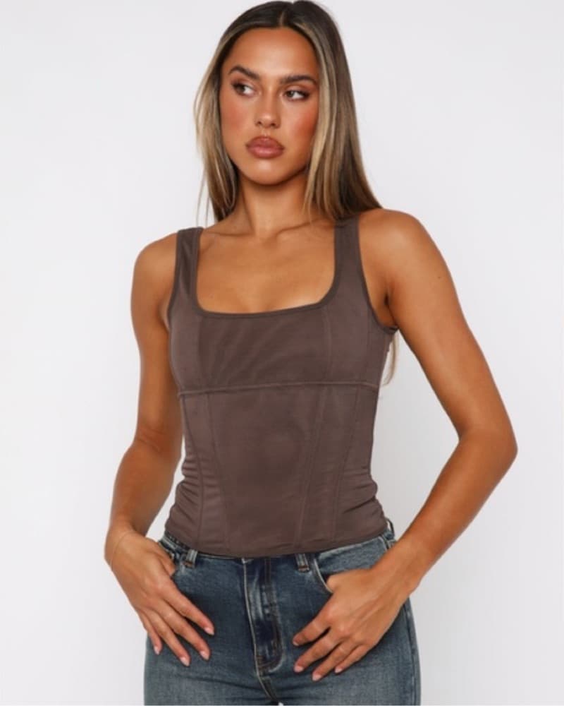 white fox corset bustier top - Image 1