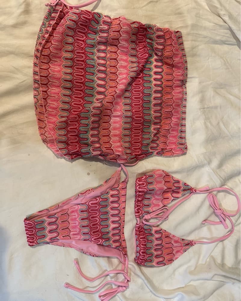 Missoni Inspired Three Piece Bikini Set - Image 1