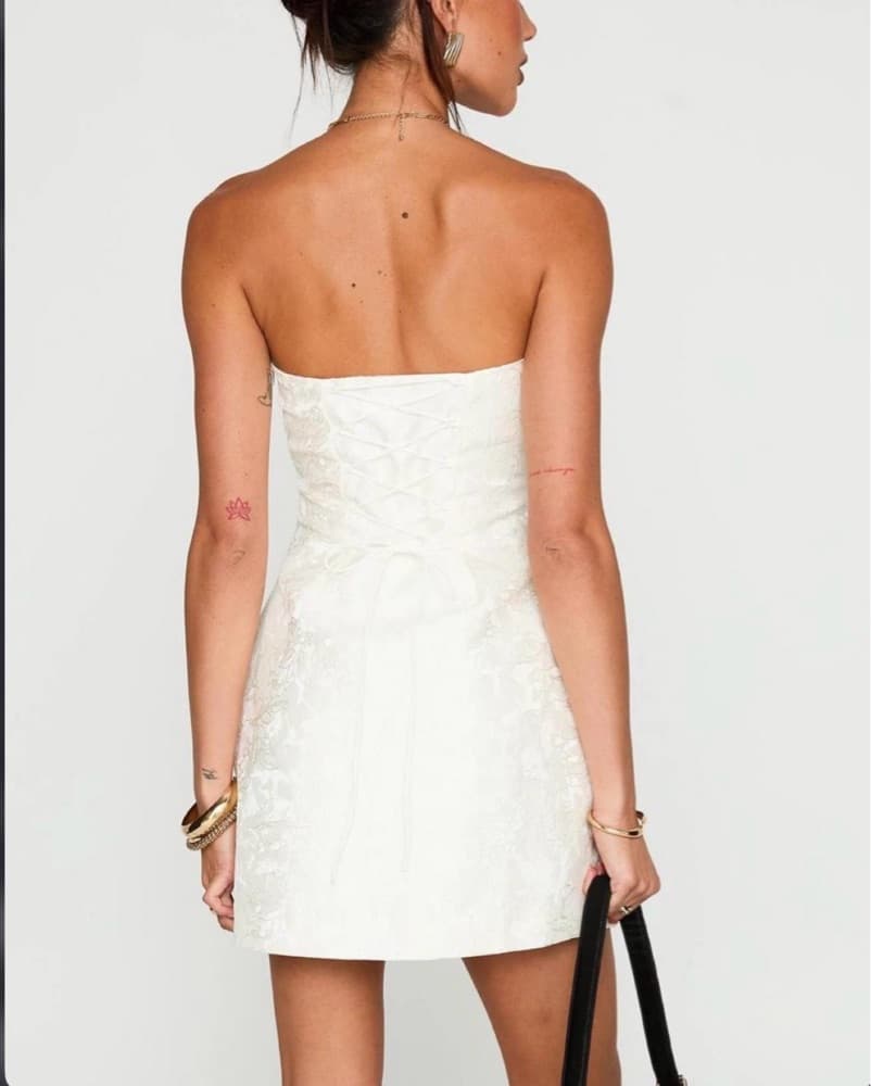 Heaven Sent Strapless Mini Dress White - Image 2