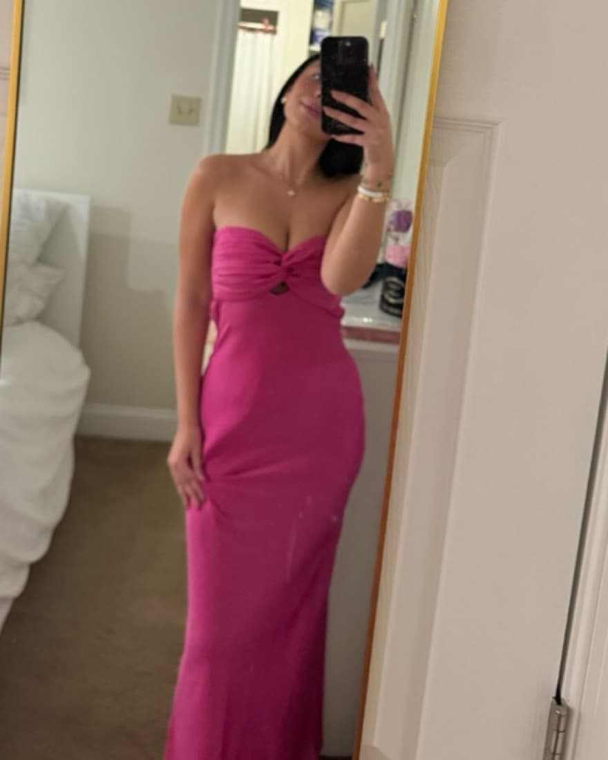 Fuchsia Maxi Strapless Dress - Image 2