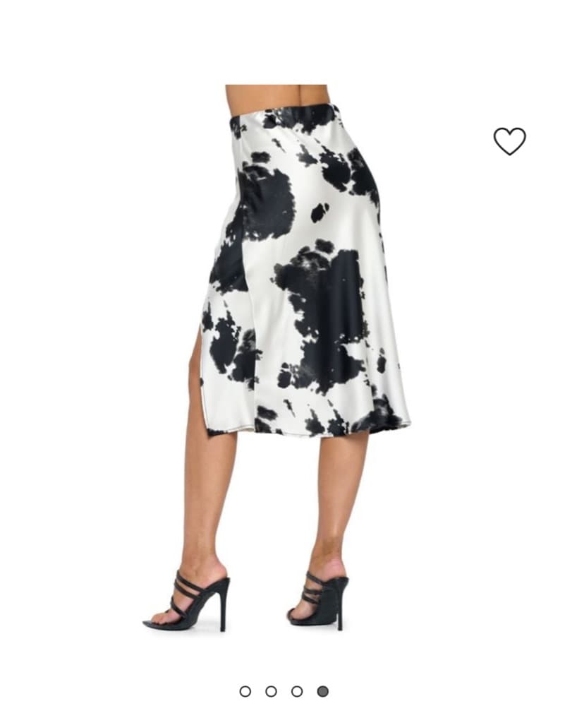 Cow Print Midi Slip Skirt - Image 4