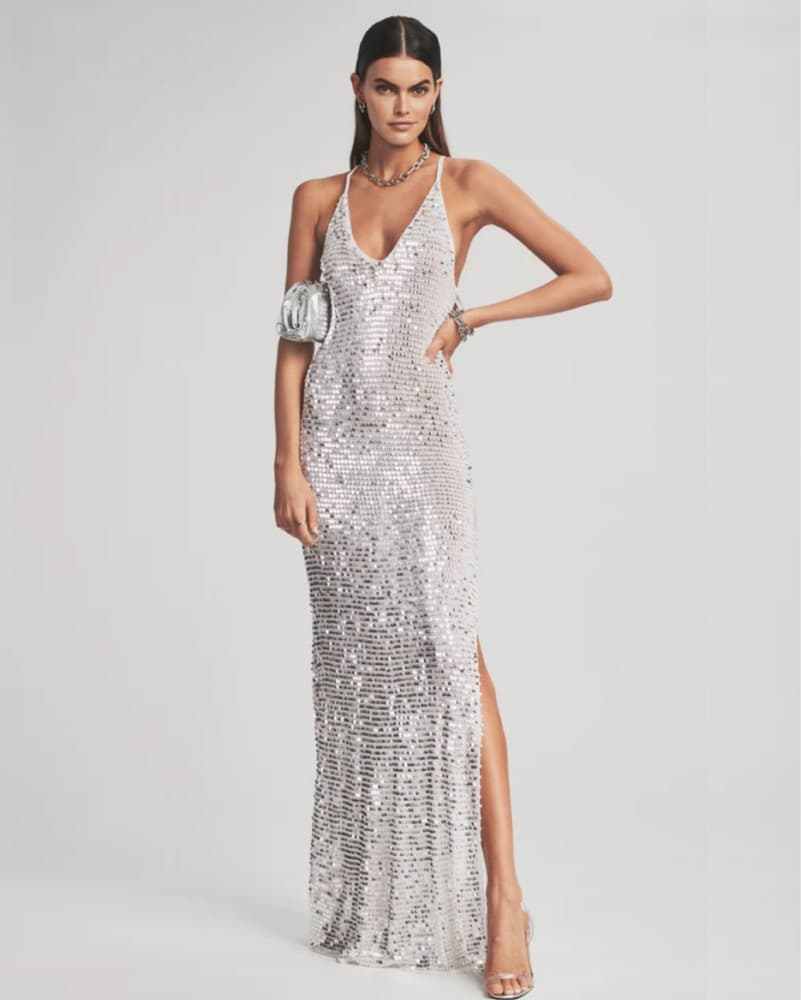 Retrofete Marie Crochet Sequin Dress - Image 1