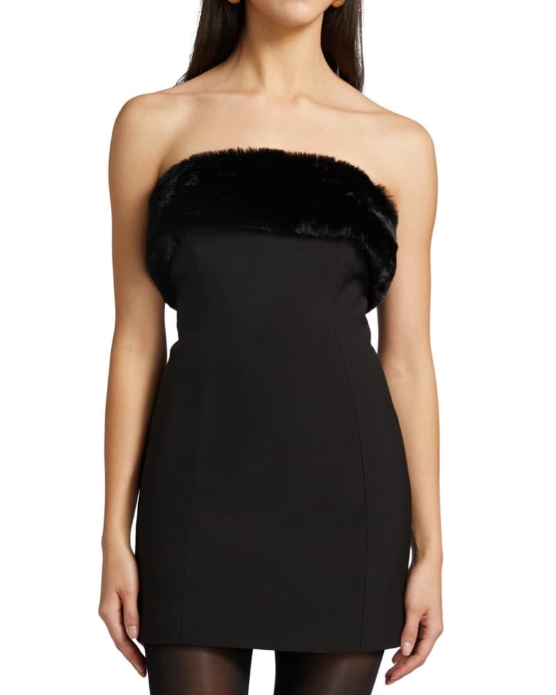 Ronny Kobo Black Fur Mini Dress  - Image 6