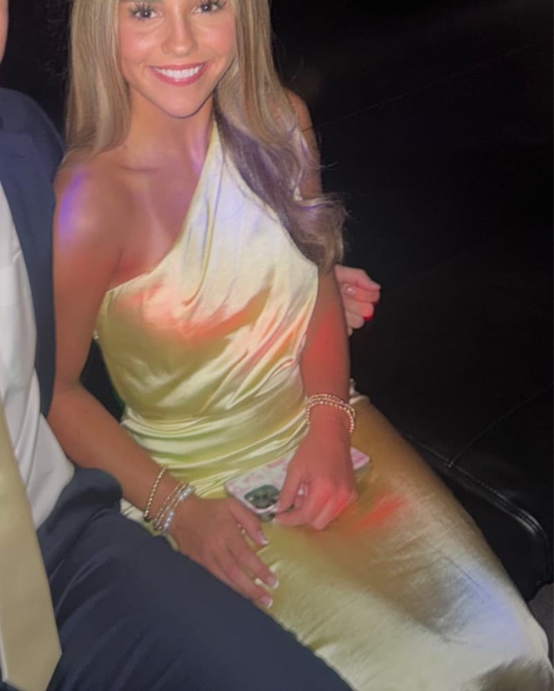 Bella Gown In Baby Yellow Revolve Dress - Image 3