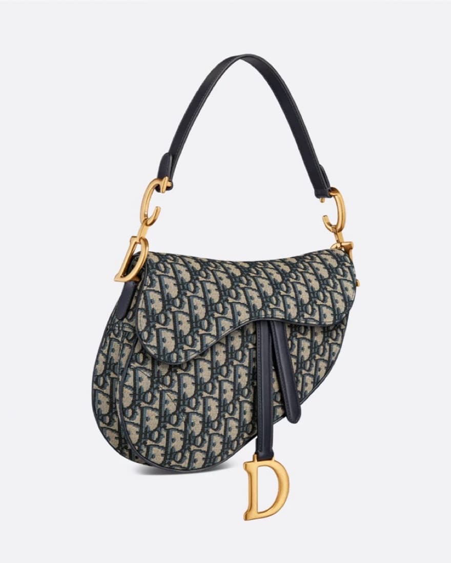 Dior Saddle Bag Blue Oblique Jacquard - Image 1