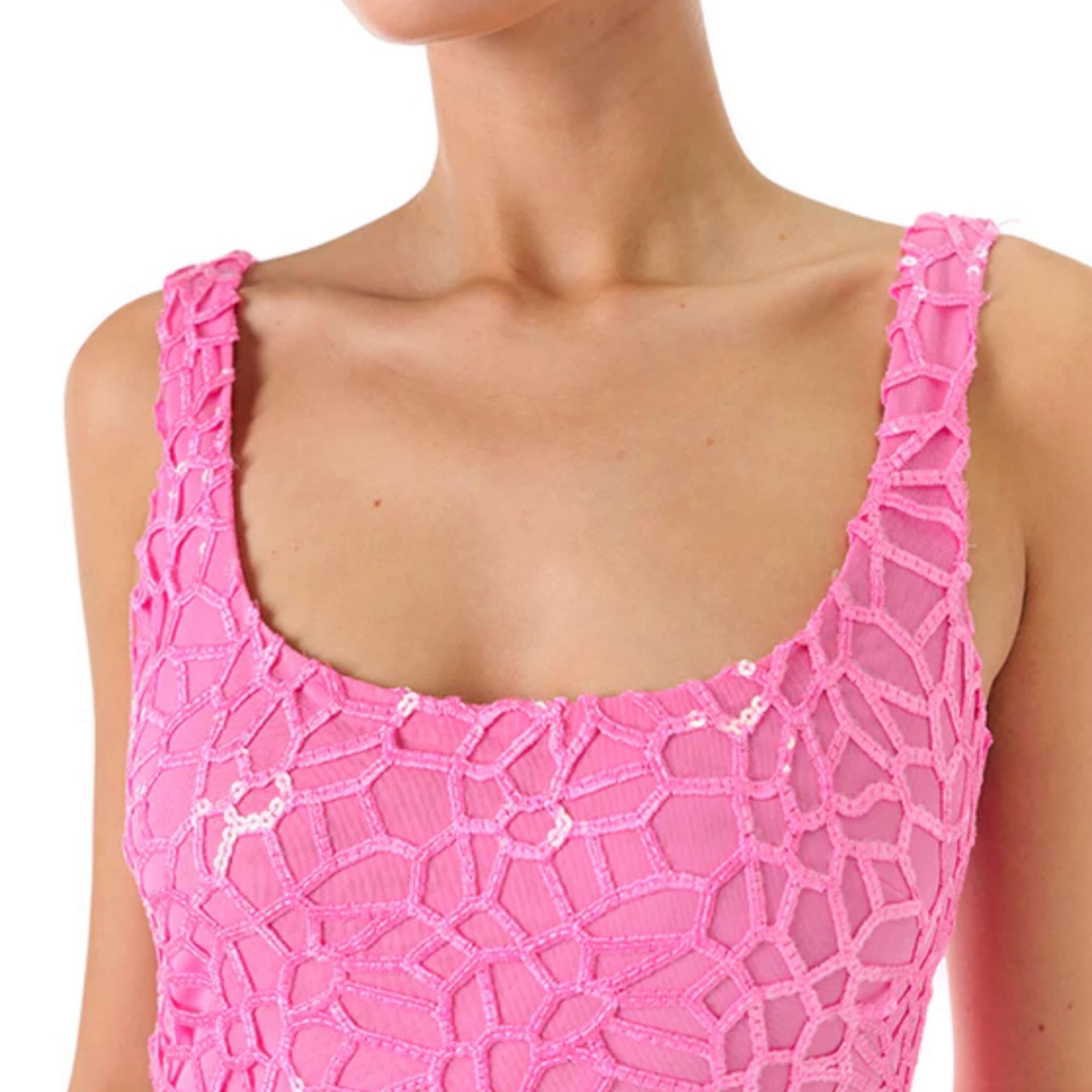 Monique Lhuillier Candy pink Sequin Gown - Image 3
