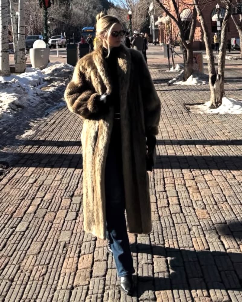 Vintage Floor Length Fur Coat - Image 2