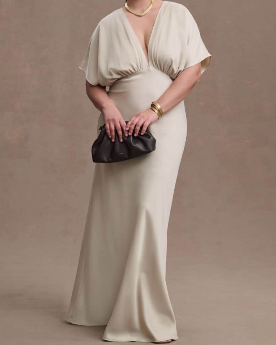 BHLDN Leila Deep-V Flutter-Sleeve Satin  - Image 4