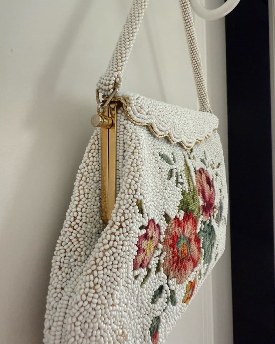 Vintage Hand Beaded Purse - Image 4