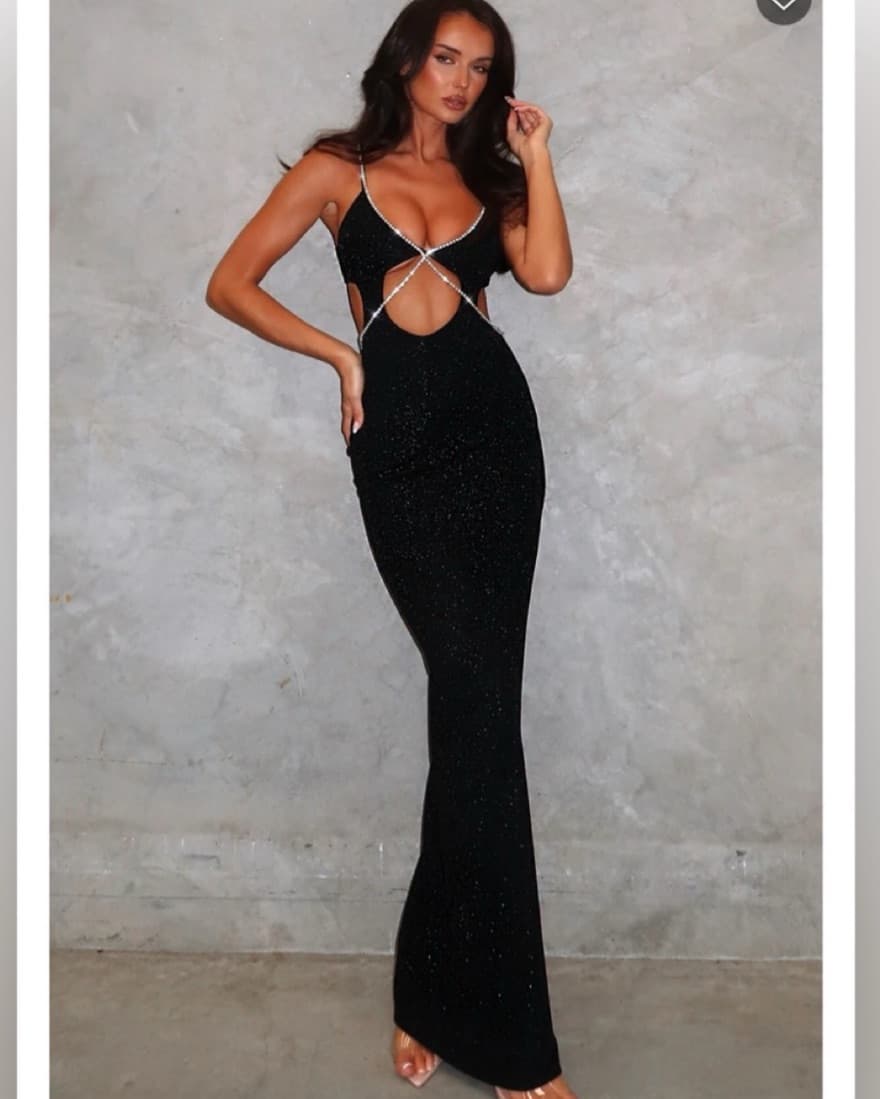 White Fox Black Maxi Dress - Image 4