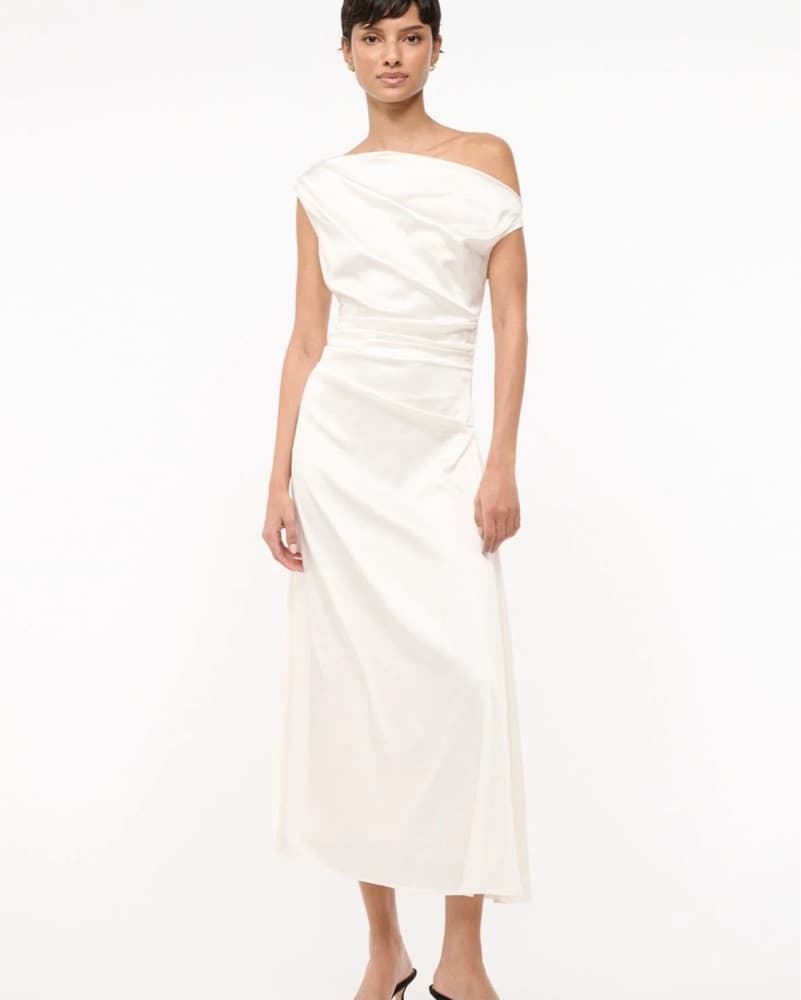 Stuad Phare Off-Shoulder Silk Dress - Image 3