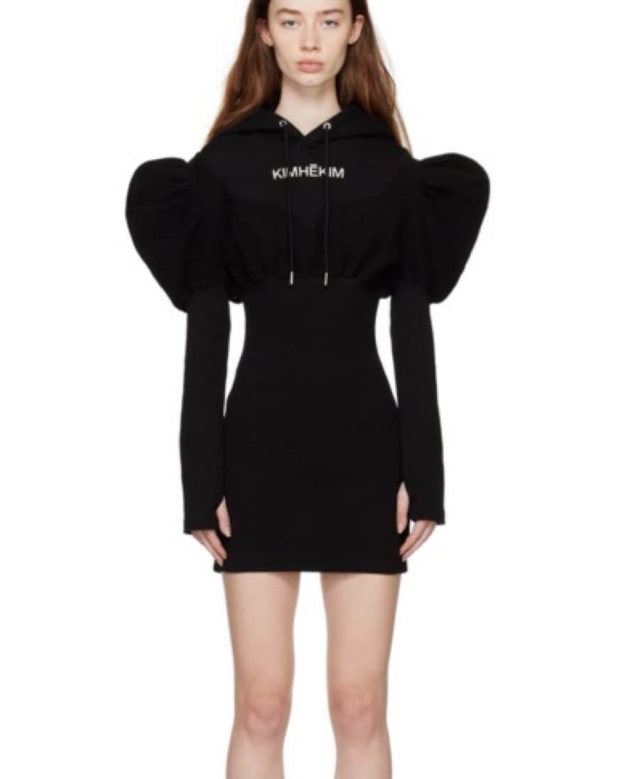 Dramatic Puff Sleeve Hoodie Dress - Image 1