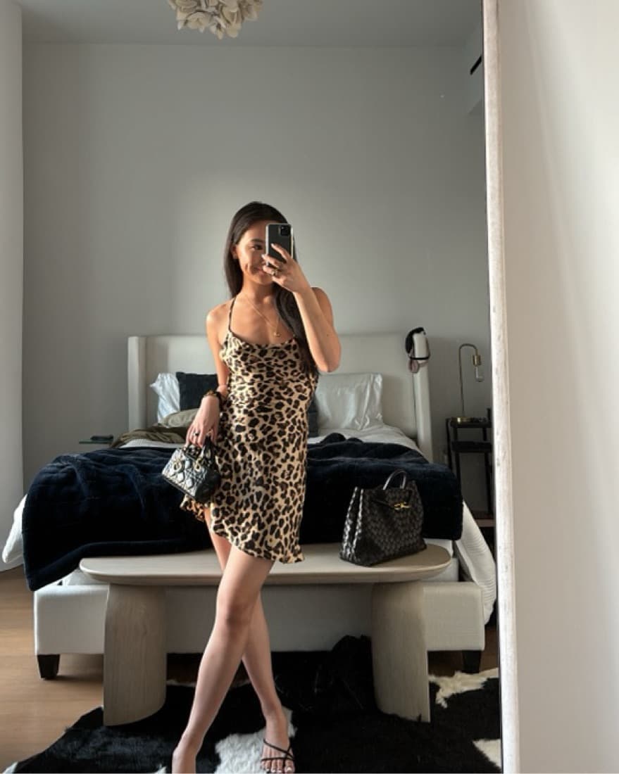 Zara Satin Effect Animal Print Dress - Image 2