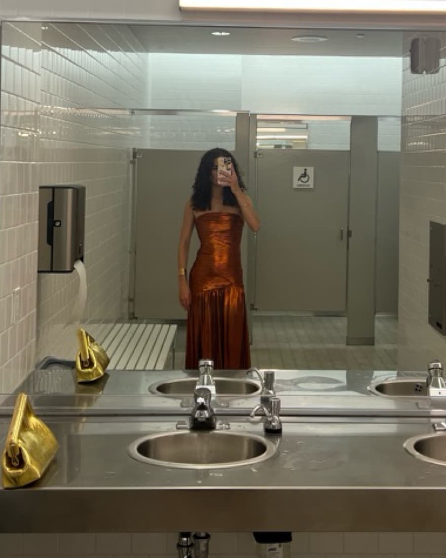Retrofete Chantal Dress In Rust Orange - Image 4