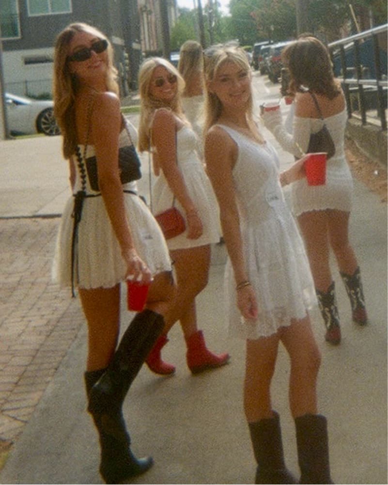 LoveShackFancy White Lace Corset Dress - Image 3
