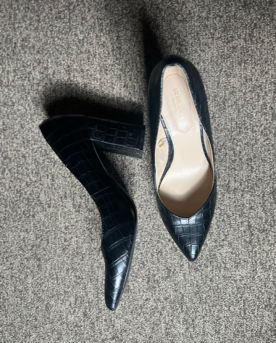 Liz Claiborne Black Textured Pumps  - Image 2