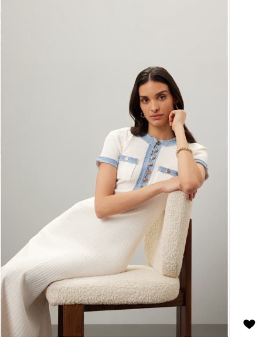 White/Blue Sandro Maxi Dress - Image 5