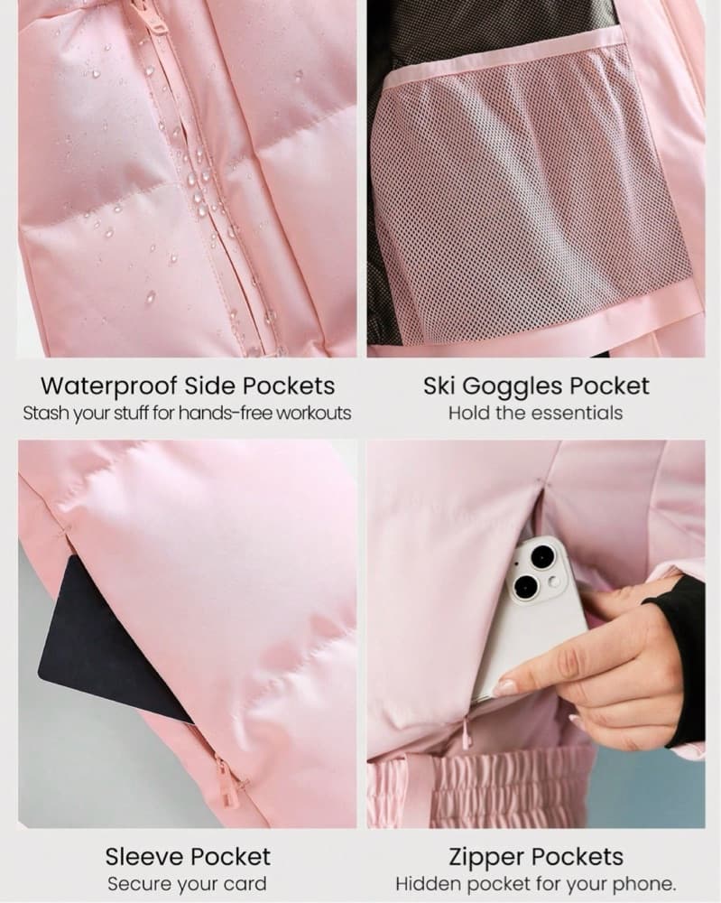 Plush Powder Pink Ski Jacket - Image 5
