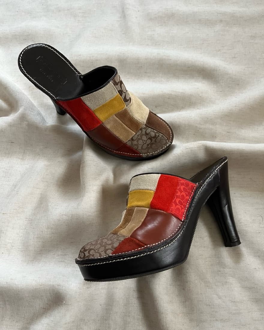 Vintage Coach Kieran Patchwork Clogs - Image 1