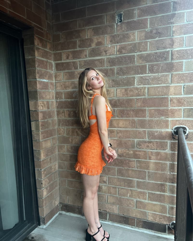 Orange Bodycon Mini Dress - Image 2