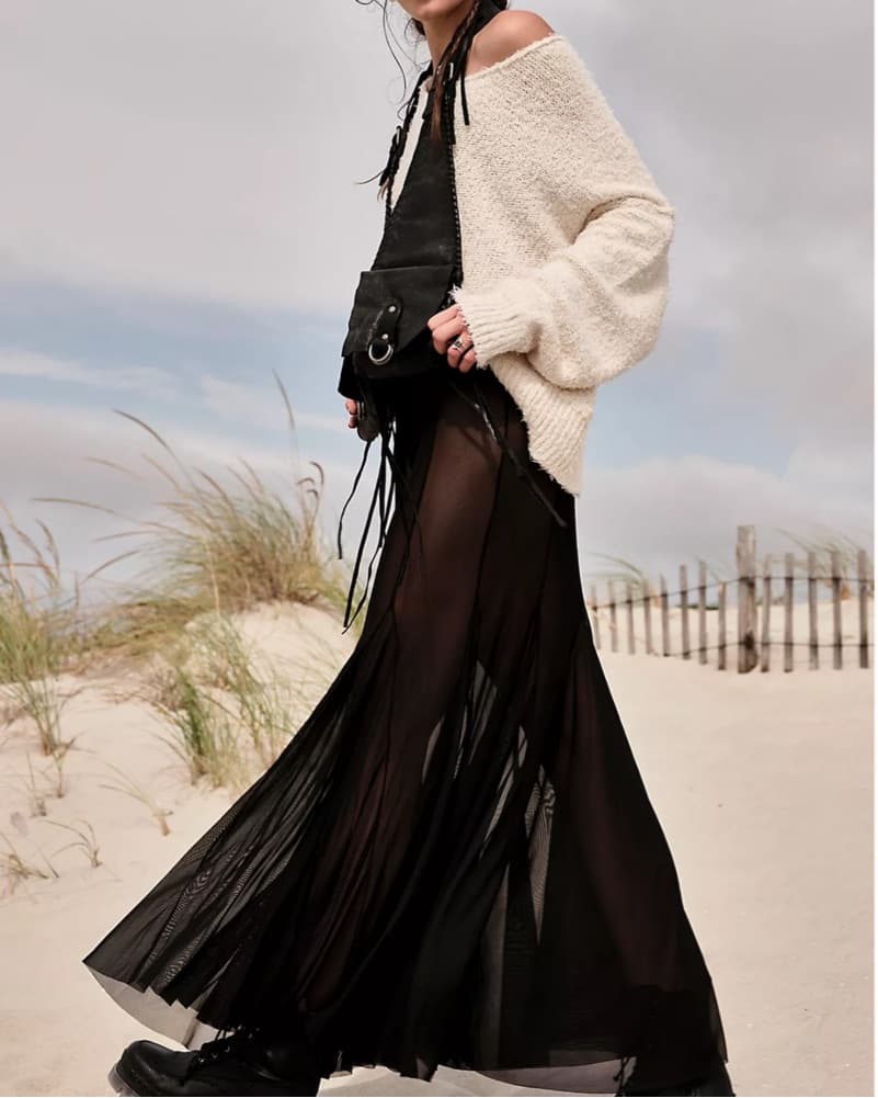 Free People Godet Girl Mesh Skirt - Image 4