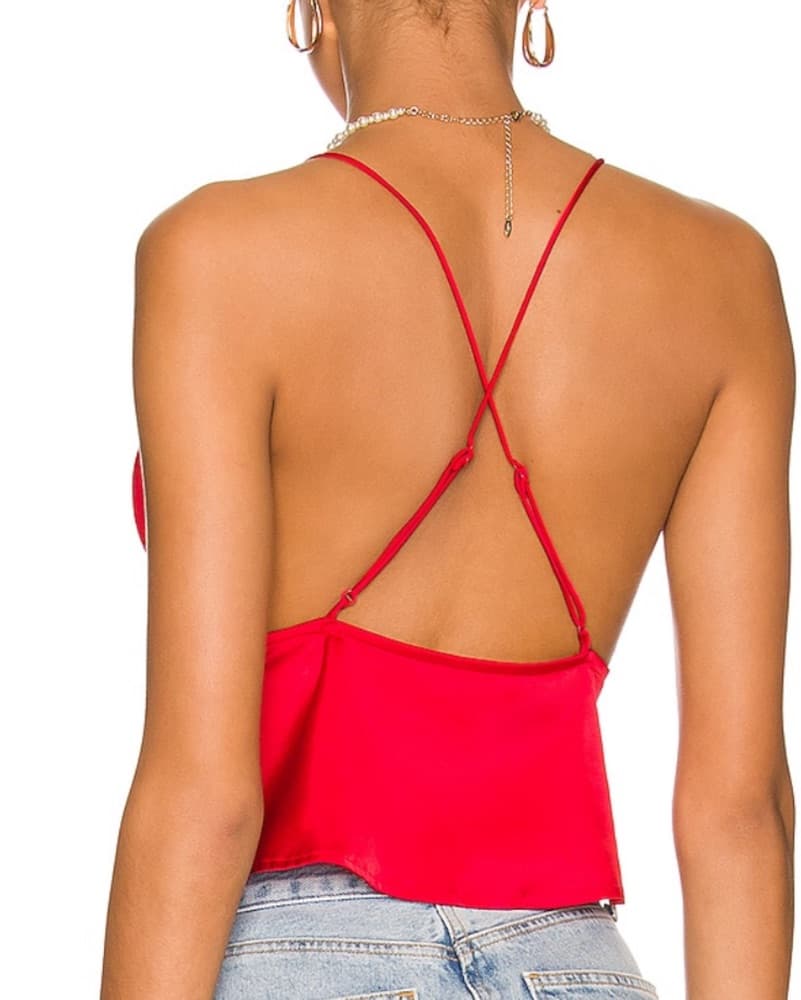 Isleta Satin Top - Red  - Image 3