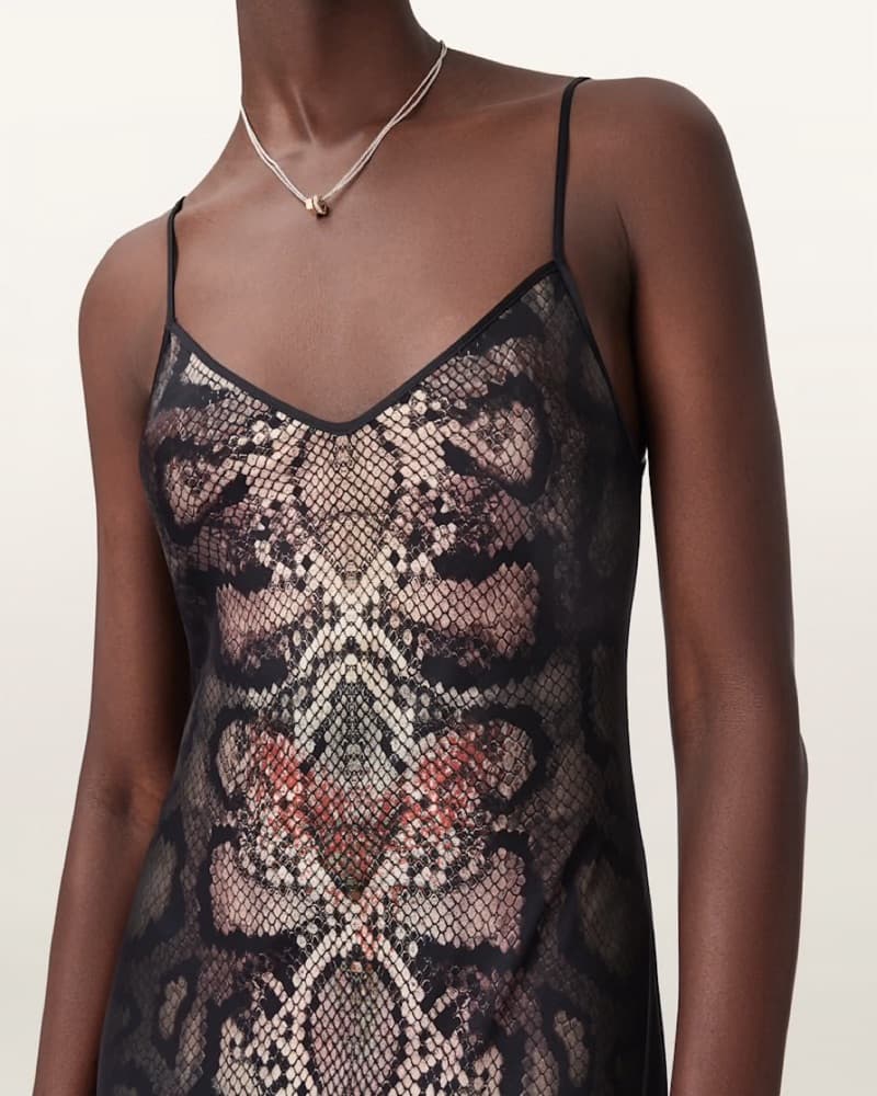 All Saints Snake Print Slip Maxi Dress - Image 4