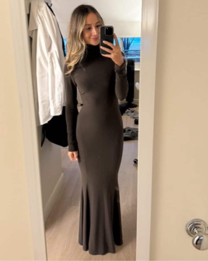 Fishtail Gown in Chocolate  - Image 1