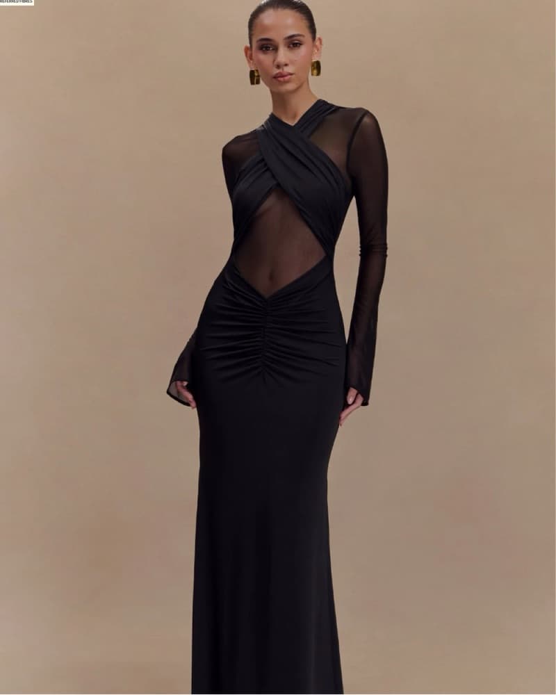 Meshki Tania Mesh Long Sleeve Maxi Dress - Image 1