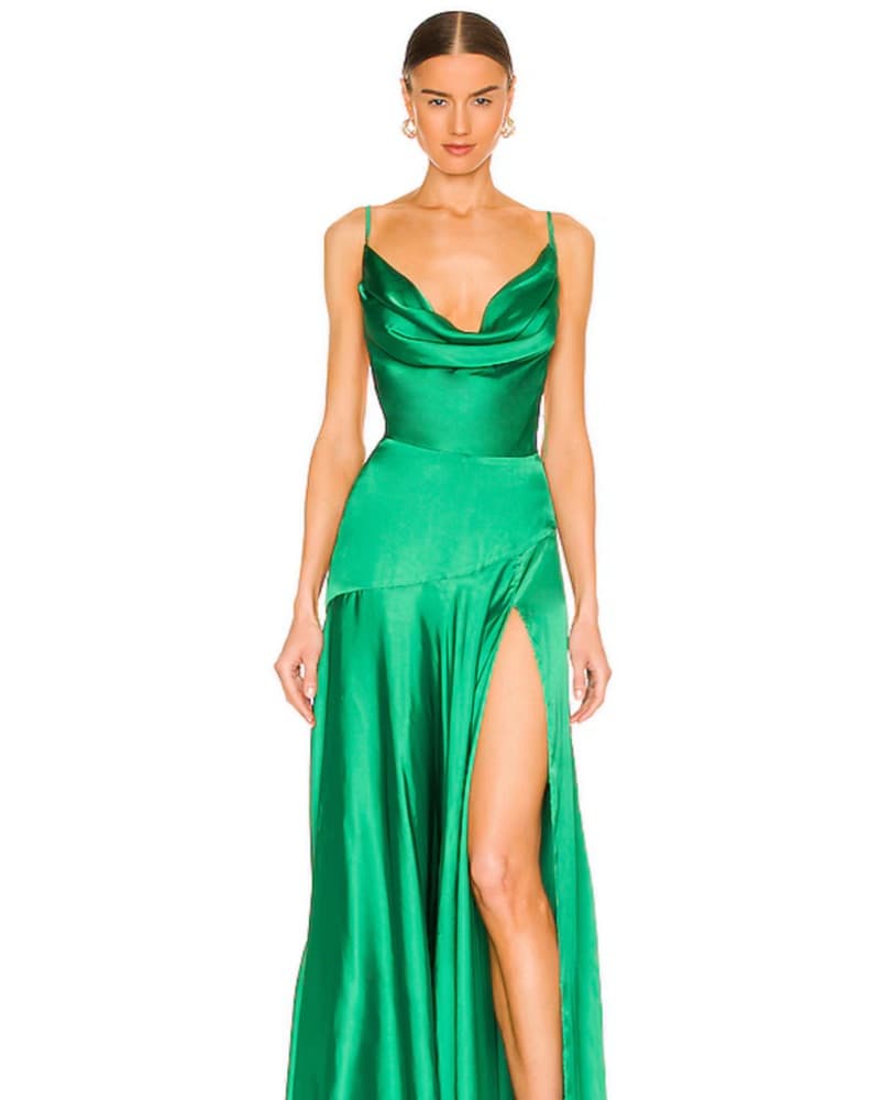 Bronx And banco Green Satin Gown XS - Image 1