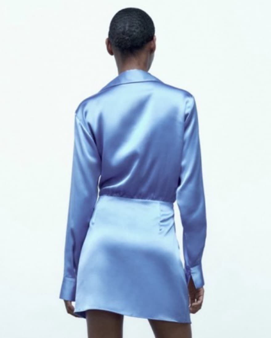 ZARA - Satin Effecf Dress In Blue - Image 5