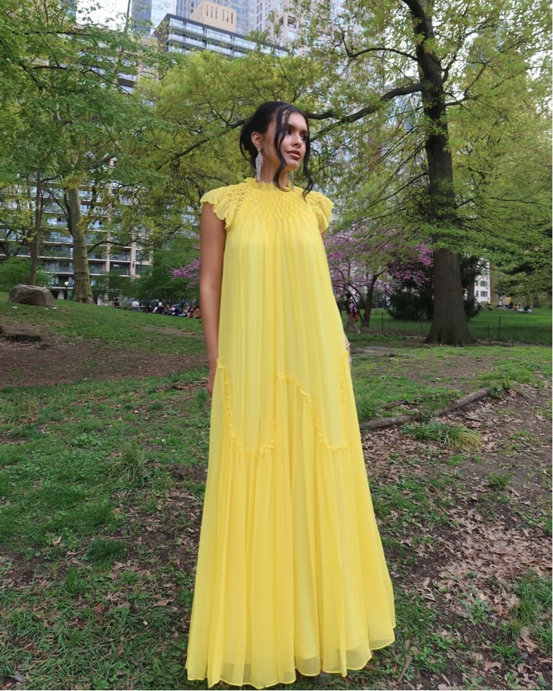 Rebecca Taylor Smocked Chiffon Dress - Image 1