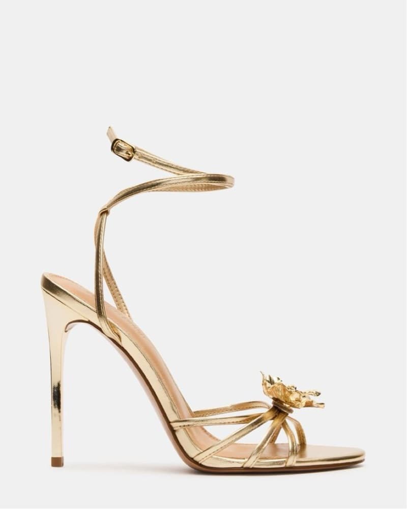 Women’s Swirl Strappy Heels Gold - Image 4