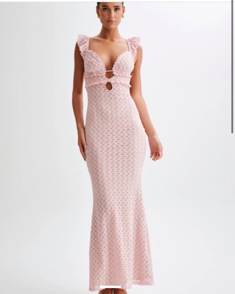 Meshki Romantic Ruffled Pink Maxi Dress - Image 2
