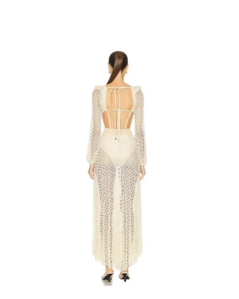 PatBO Monstera Crochet Bustier Dress  - Image 2