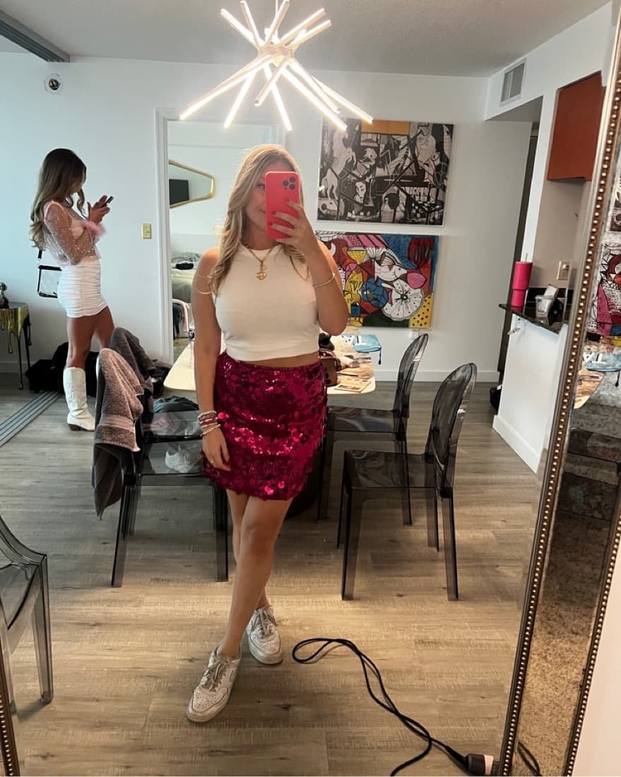 Pink Sequin Skirt - Image 3
