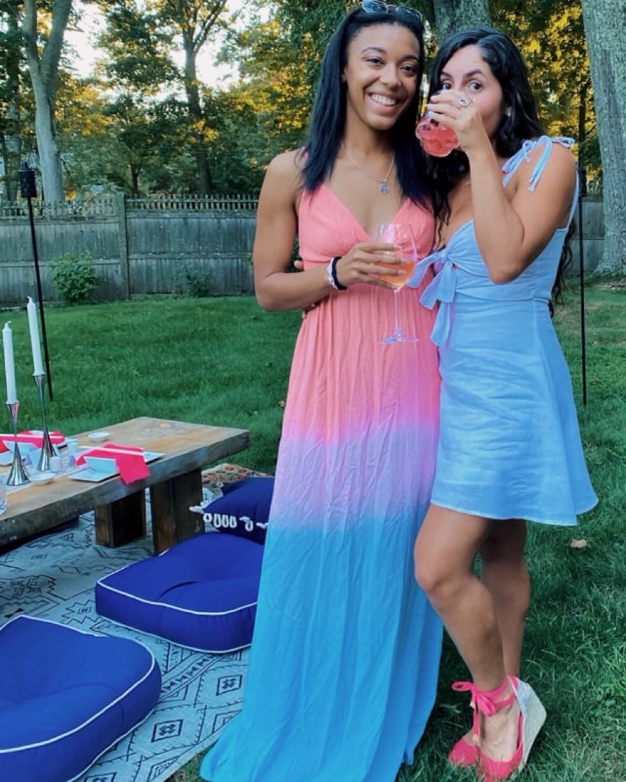 Ombre Pink And Blue Maxi Dress - Image 1