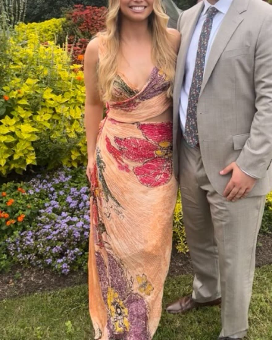 Saaksha And Kinni Peach Bandhani Dress - Image 1