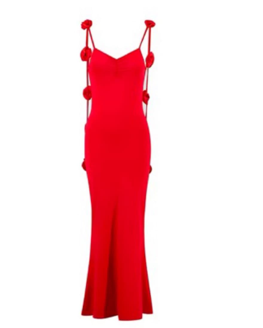 Ravishing Red Satin Gown - Image 5