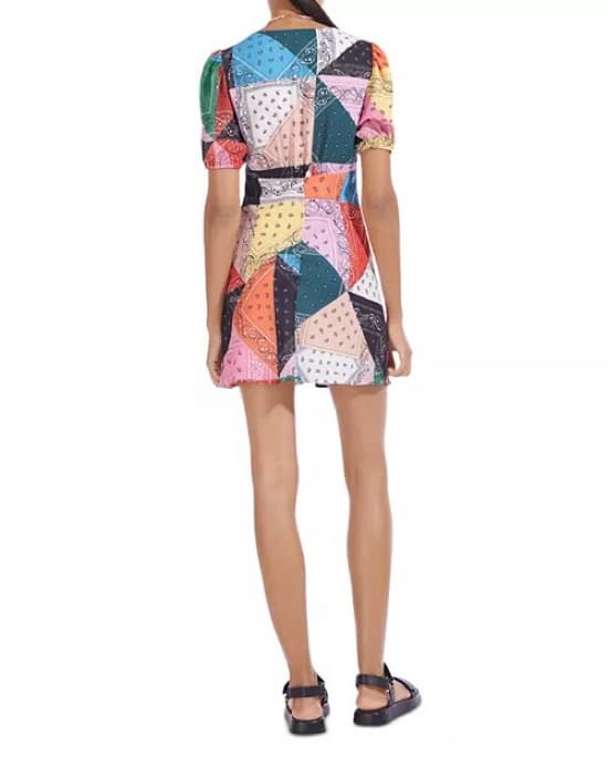 Staud Patchwork Mini Dress - Image 3