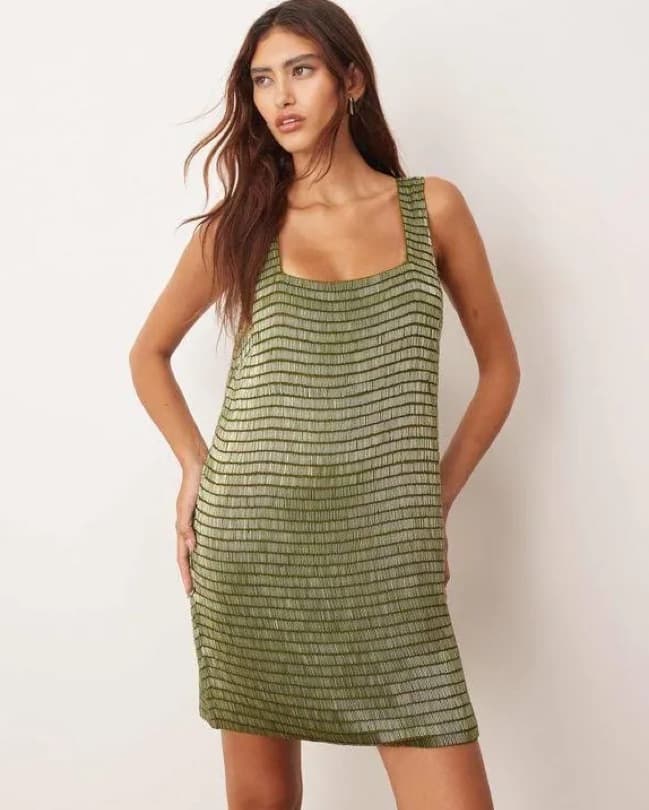 Arrange Green Embellished Mini Dress - Image 1