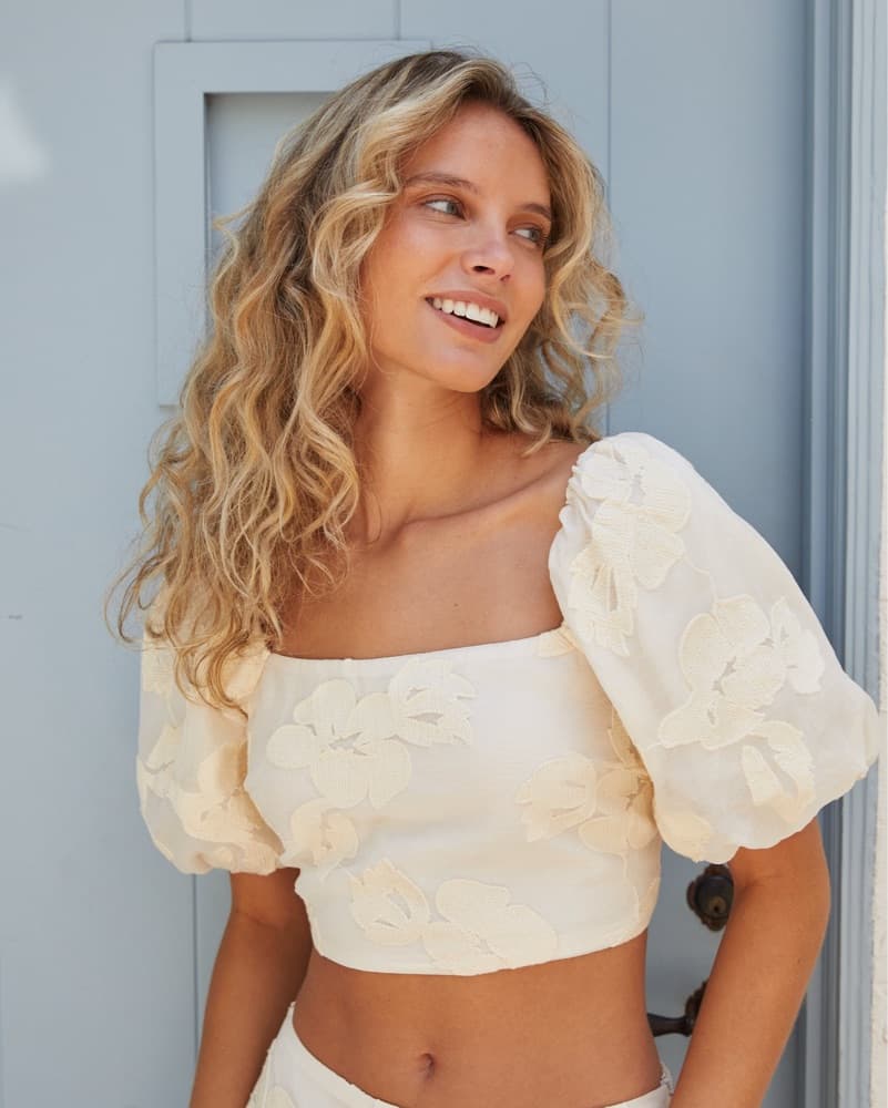 Elegant Lace Top - Ivory  - Image 1
