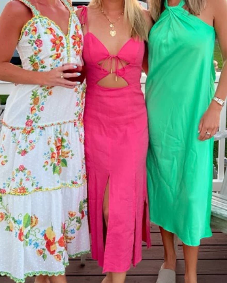 Cult Gaia Pink Linen Cutout Dress - Image 3